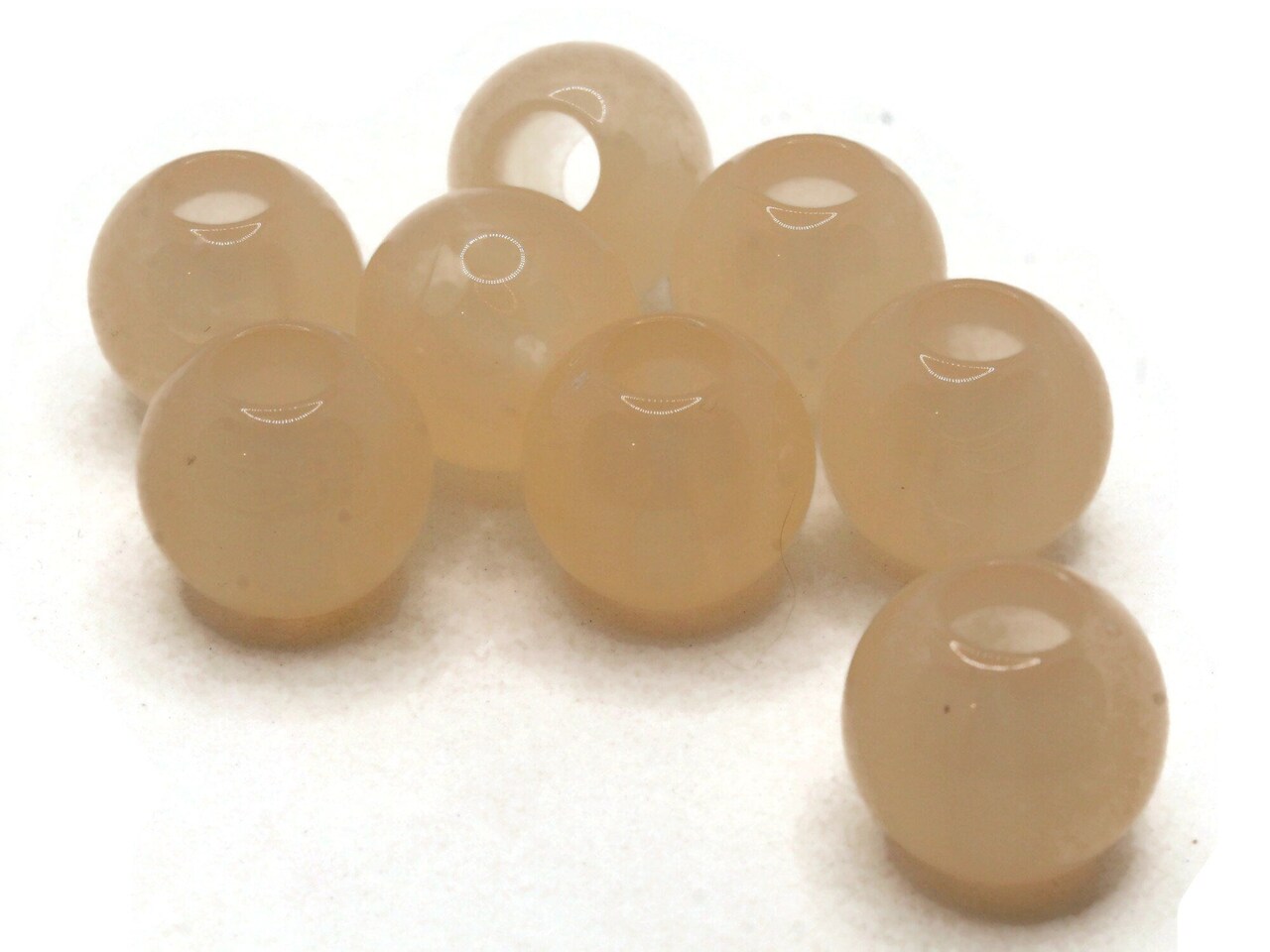 8 19mm Clear Peach Pink Large Hole Round Acrylic Plastic Ball Beads